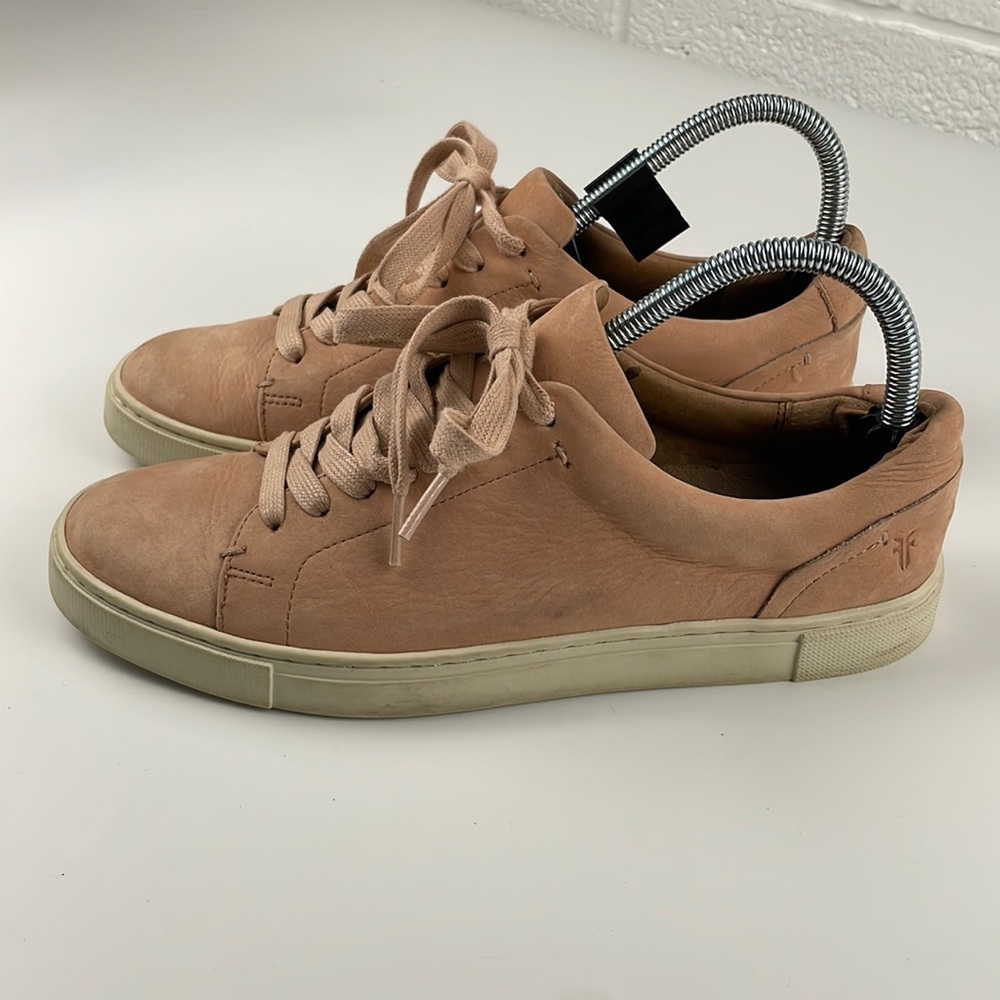 Frye | 100% Leather Suede Ivy Lace Up Low Top Blush Pink Sneaker Size 8M